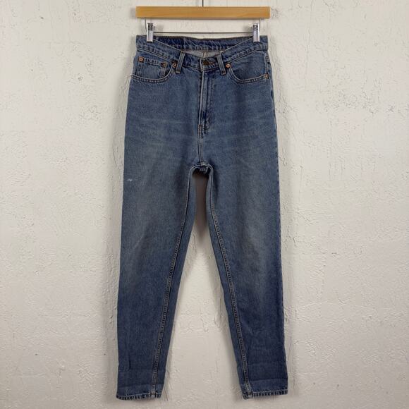 Vintage 90s Jordache Women’s High Rise Tapered Denim Blue Jeans 28x31.5 Size 12 - Picture 1 of 6